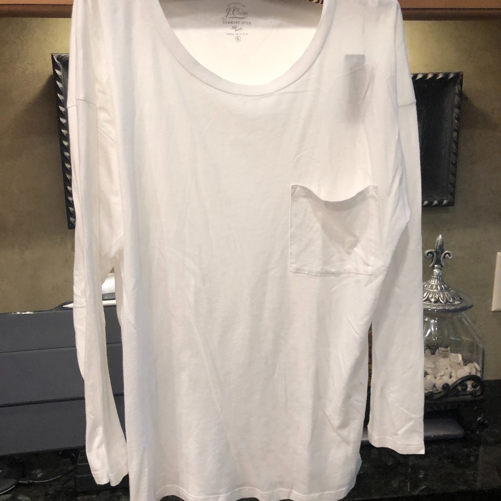 J. Crew White Long Sleeved T-Shirt XL